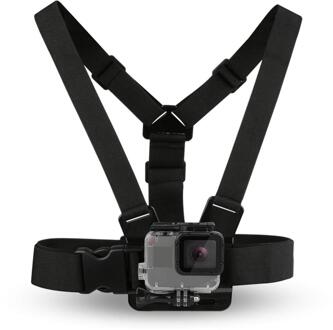 Zwart Duurzaam Ultra Meeslepende Verstelbare Harness Borstband Mount Borst Strap Mount Riem Voor Gopro Camera