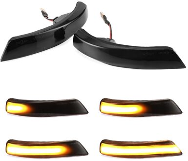 Zwart Dynamische Richtingaanwijzer Led Side Achteruitkijkspiegel Sequentiële Indicator Blinker Lamp Voor Ford Focus 2 3 Mk2 Mk3 mondeo Mk4
