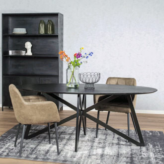 Zwart Eetkamertafel Oslo - Web - Acasia Hout - 200 cm