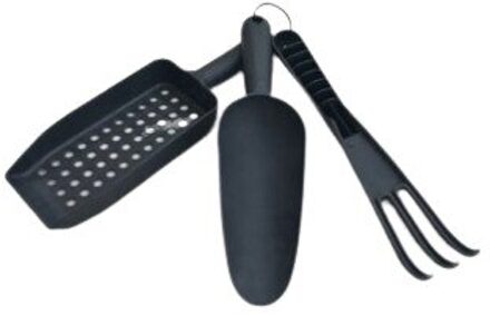 Zwart Eg Zeef En Schop Set 3'lü