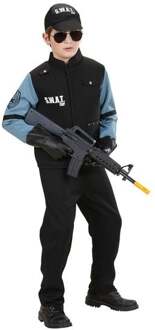 Zwart en blauw SWAT kostuum voor jongens - Verkleedkleding