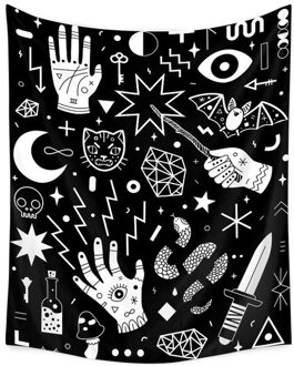 Zwart En Wit Boho Creatieve Tapestry Rechthoekige Slaapkamer Bohemian Moon Star Home Decor Achtergrond Decoratie Muur Opknoping 1