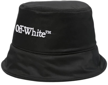 Zwart en wit Bookish Bucket Hat Off White , Black , Heren - L,M