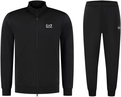 Zwart en wit technisch stoffen trainingspak Emporio Armani EA7 , Black , Heren - L,M,3Xl