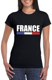 Zwart Frankrijk supporter t-shirt voor dames 2XL