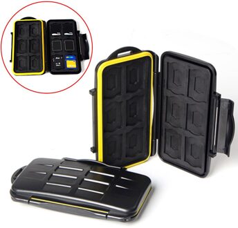 Zwart Geheugenkaart Case Waterdicht Avondmaal Kaarthouder Doos voor 12 pcs/TF Kaarten Anti-shock M12 Geheugen kaart Opbergdoos