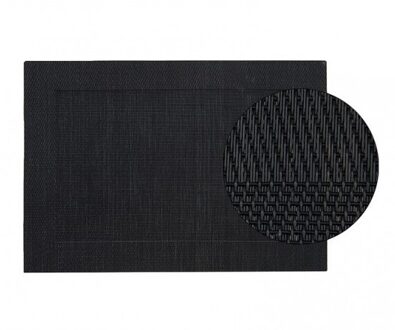 Zwart gevlochten placemat van kunststof 45 x 30 cm