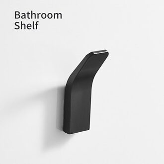 Zwart Gewaad Haak Muur Haak Handdoek Haak Voor Badkamer Kapstok Roestvrij Haak Hanger Kleerhangers Voor Keuken Hardware Badkamer zwart 1stk