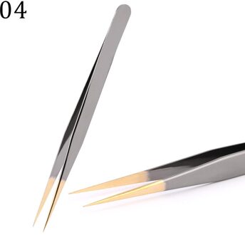 Zwart-Goud Pincet Professionele Roestvrij Wenkbrauw Pincet 3D Volume Wimper Extension Enten Makeup Tools Wimpers Accessoires zwart-goud 04