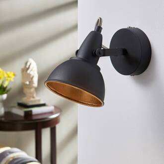 Zwart-gouden wandlamp Julin zwart, goud