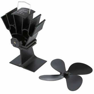 Zwart Haard 4/5 Blade Warmte Aangedreven Kachel Fan Log Hout Brander Eco Vriendelijke Stille Ventilator Thuis Efficiënte Warmteverdeling 4 leaf