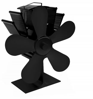 Zwart Haard 4/5 Blade Warmte Aangedreven Kachel Fan Log Hout Brander Eco Vriendelijke Stille Ventilator Thuis Efficiënte Warmteverdeling 5 leaf