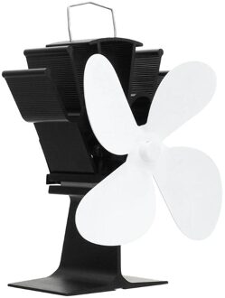Zwart Haard 4 Blade Warmte Aangedreven Kachel Fan komin Log Hout Brander Eco Vriendelijke Stille Ventilator Thuis Efficiënte Warmteverdeling wit