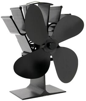 Zwart Haard 4 Blade Warmte Aangedreven Kachel Fan komin Log Hout Brander Eco Vriendelijke Stille Ventilator Thuis Efficiënte Warmteverdeling
