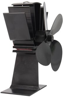 Zwart Haard 4 Blade Warmte Aangedreven Kachel Fan Log Hout Brander Eco Vriendelijke Stille Ventilator Thuis Efficiënte Warmteverdeling 2