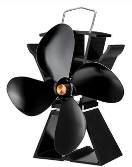 Zwart Haard 4 Blades Warmte Aangedreven Kachel Fan Hout Log Brander Rustig Warmte Distributie Haard Fan Brandhout Kachel Ventilator