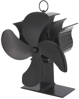 Zwart Haard 4 Blades Warmte Aangedreven Kachel Fan Log Hout Brander Ecofan Rustig Thuis Haard Ventilator Efficiënte Warmteverdeling