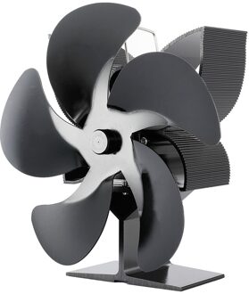 Zwart Haard 5 Blades Warmte Aangedreven Kachel Fan Log Hout Brander Ecofan Thuis Haard Ventilator Efficiënte Warmteverdeling