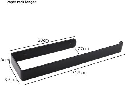 Zwart Handdoekenrek Hanger 304 Roestvrij Staal Toiletborstel Paper Holder Wall Mount Handdoek Bar Haak Organisator Badkamer Hardware Set longer papier rack