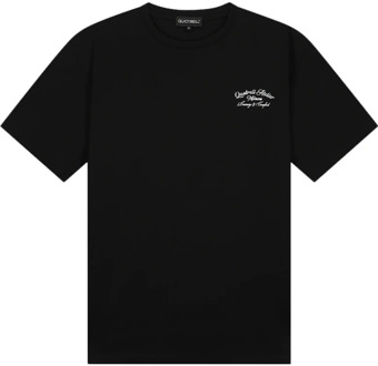 Zwart Heren T-Shirt Lente/Zomer Collectie Quotrell , Black , Heren - 2Xl,Xl,M,S,Xs