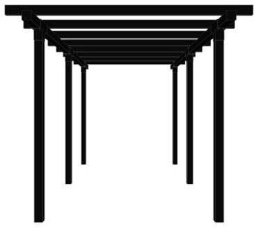 Zwart Houten Dubbele Pergola 476 CM Black