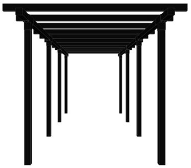 Zwart Houten Dubbele Pergola 664 CM Black