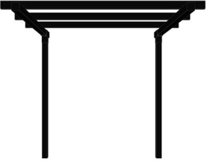 Zwart Houten Dubbele Pergola Uitbreidingsmodule 188 CM Black