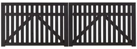 Zwart Houten Dubbele Tuinpoort Country 300 x 98 CM Black
