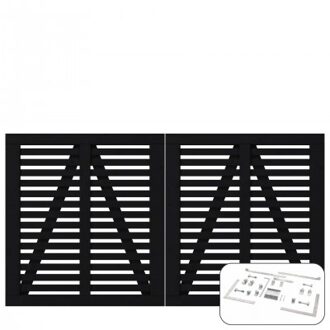 Zwart Houten Dubbele Tuinpoort Harmoni 200 x 107 CM Black