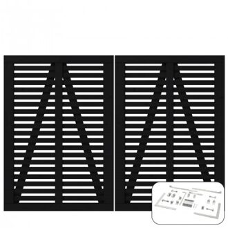 Zwart Houten Dubbele Tuinpoort Harmoni 200 x 140 CM Black