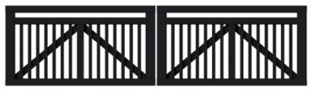 Zwart Houten Dubbele Tuinpoort Linea 300 x 80 CM Black