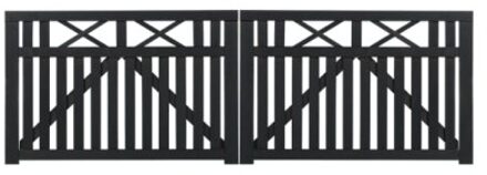 Zwart Houten Dubbele Tuinpoort Vinesse 300 x 98 CM Black