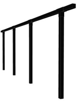 Zwart Houten Enkele Pergola 664 CM Black