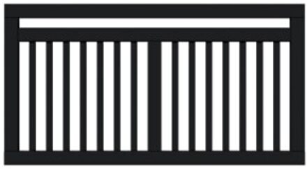 Zwart Houten Tuinhek Linea 150 x 80 CM Black