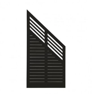 Zwart Houten Tuinscherm Met Schuine Kant Decora 90 x 180/95 CM Black