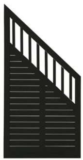 Zwart Houten Tuinscherm Met Schuine Kant Nostalgi 90 x 180/95 CM Black