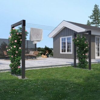 Zwart Houten Waslijnpalen Cubic - Model 3 Black