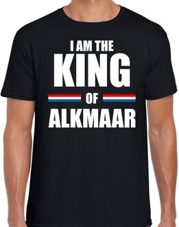 Zwart I am the King of Alkmaar t-shirt - Koningsdag shirt voor heren M