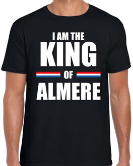 Zwart I am the King of Almere t-shirt - Koningsdag shirt voor heren S
