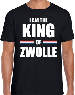 Zwart I am the King of Zwolle t-shirt - Koningsdag shirt voor heren M