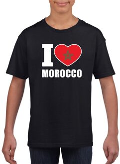 Zwart I love Marokko fan shirt kinderen S (122-128)