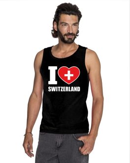 Zwart I love Zwitserland fan singlet shirt/ tanktop heren 2XL