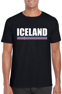 Zwart IJsland supporter t-shirt voor heren XL