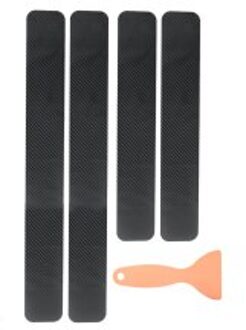 Zwart Instaplijsten Protector Stickers Instaplijsten Panel 3D Carbon Fiber Mode Duurzaam