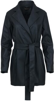 Zwart jasje van imitatieleer met ceintuur - maat