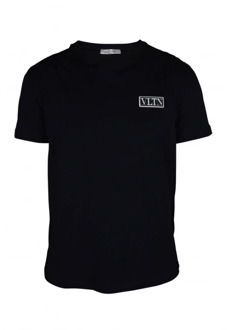 Zwart Jersey T-shirt met Vltn Logo Valentino Garavani , Black , Heren - XS