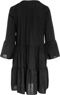 Zwart jurk met geplooide naden - XL