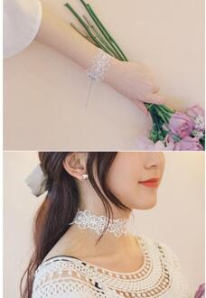 Zwart Kant Choker Kettingen Vrouwen Mode Punk Gothic Choker Handgemaakte Hals Goth boho Sieraden wit