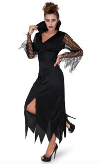 Zwart kanten heksenkostuum voor vrouwen - L - Volwassenen kostuums