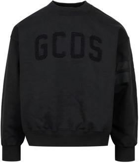 Zwart Katoenen Crew-neck Sweatshirt met Logo Gcds , Black , Heren - L,S